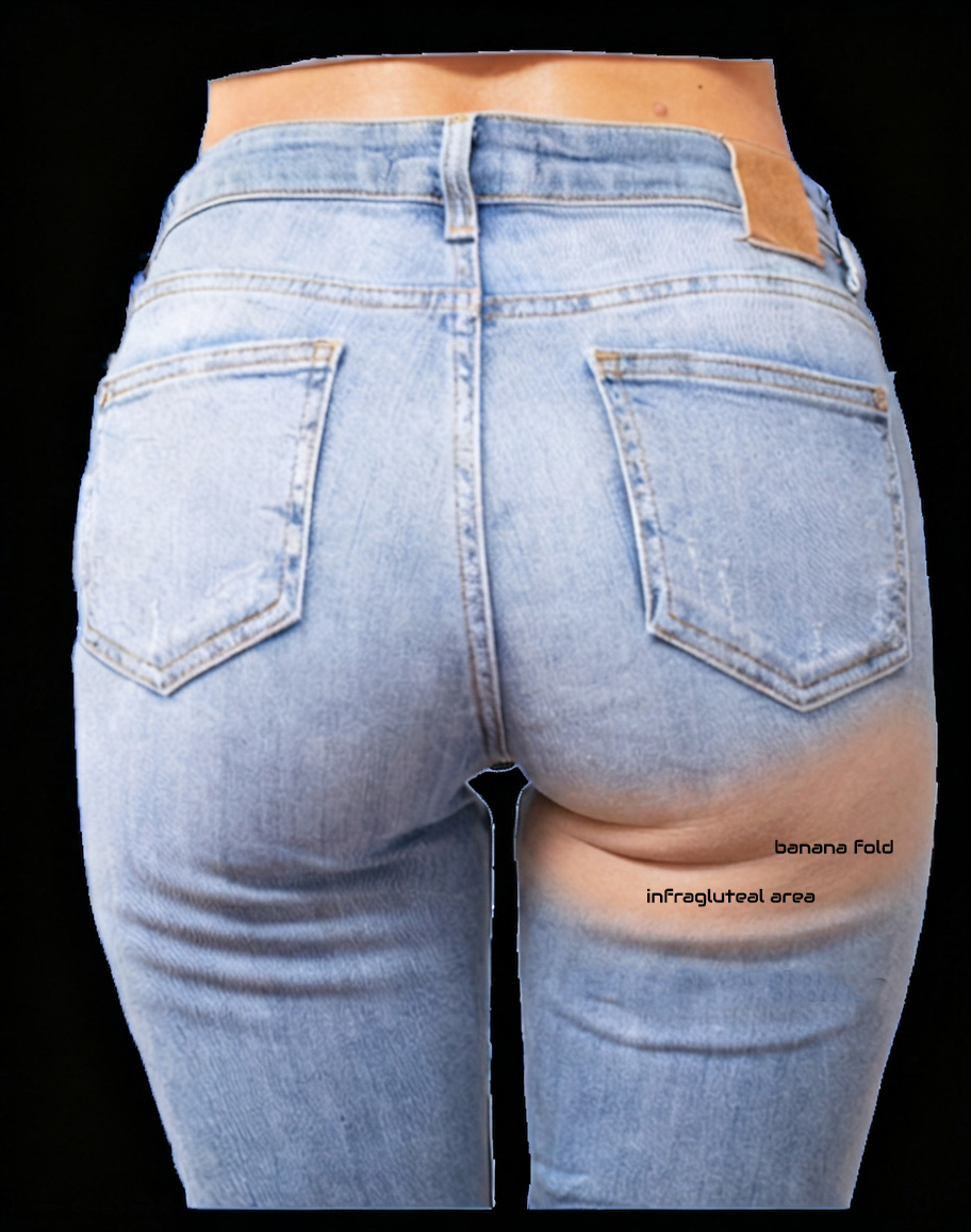 Banana fold and infragluteal area in gluteal contour planning